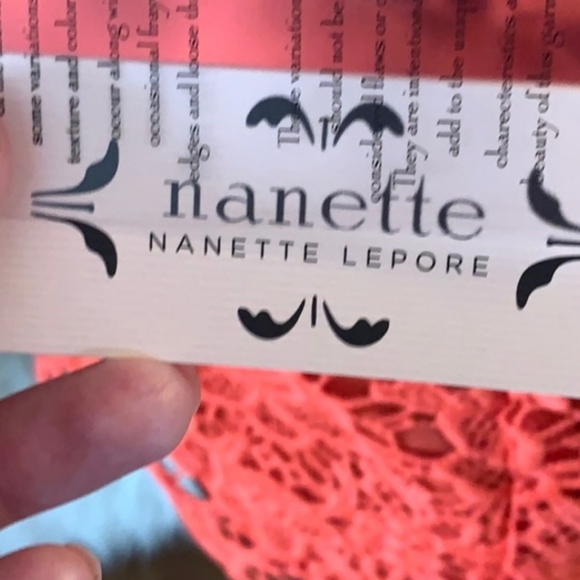 Nanette lepore crocheted orange lace top l… - Picture 7 of 8